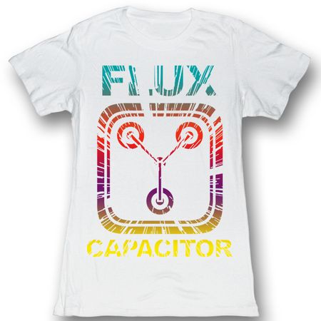Back To The Future Juniors T-shirt Movie Gradient Time White Shirt