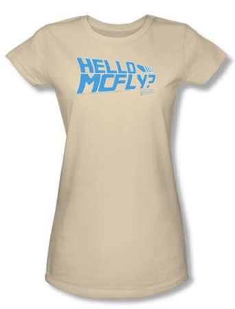 Back To The Future Juniors T-shirt Movie Hello Mcfly Cream Tee Shirt