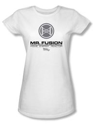 Back To The Future Juniors T-shirt Movie Mr. Fusion Logo White Shirt