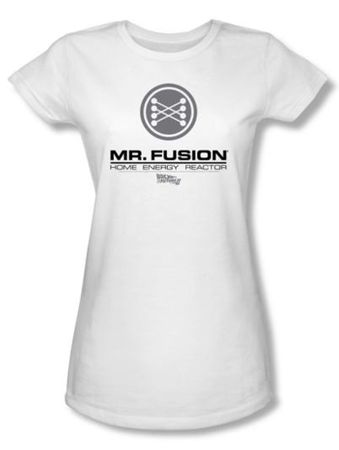 Back To The Future Juniors T-shirt Movie Mr. Fusion Logo White Shirt