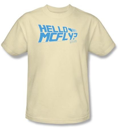 Back To The Future Kids T-shirt Hello Mcfly Cream Youth Tee Shirt