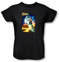Back To The Future Ladies T-shirt Movie Poster Black Shirt
