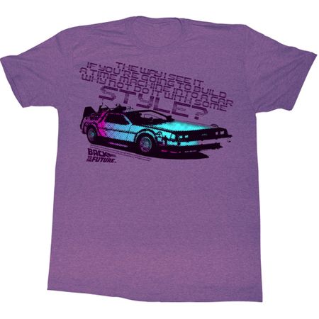 Back To The Future Shirt A Little Style Adult Heather Purple T-Shirt