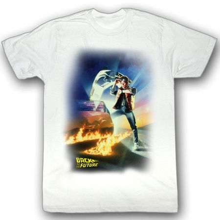 Back To The Future Shirt BTF Poster Adult White Tee T-Shirt