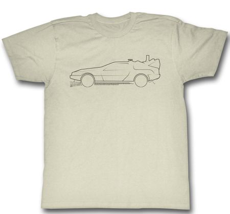 Back To The Future Shirt Car Sketch Natural T-Shirt