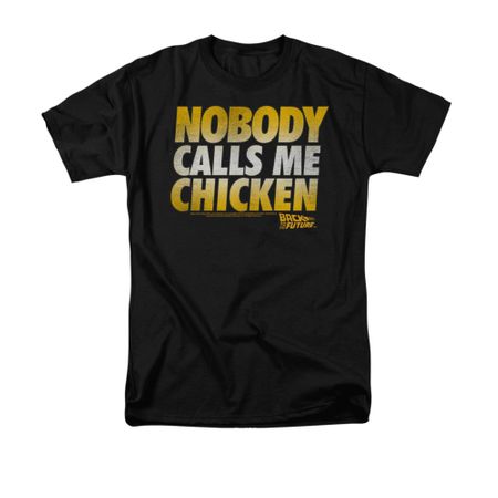 Back To The Future Shirt Chicken Adult Black Tee T-Shirt