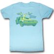 Back To The Future Shirt Delorean Chillin Adult Turquoise Tee T-Shirt