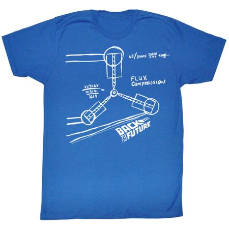 Back To The Future Shirt Flux Sketch Adult Royal Tee T-Shirt