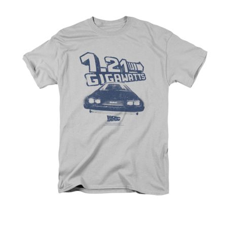 Back To The Future Shirt Gigawatts Adult Silver Tee T-Shirt