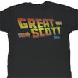 Back To The Future Shirt Great Scott Adult Black Tee T-Shirt