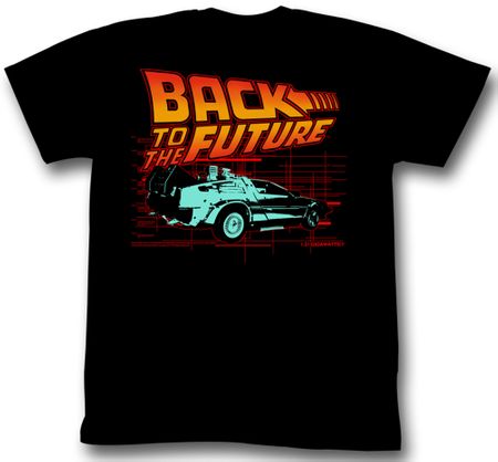Back To The Future Shirt Deloreon Adult Black Tee T-Shirt