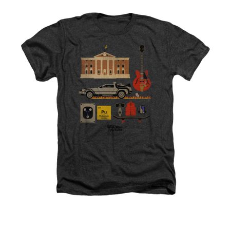 Back To The Future Shirt Items Adult Heather Charcoal Tee T-Shirt
