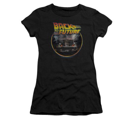 Back To The Future Shirt Juniors Back Black Tee T-Shirt