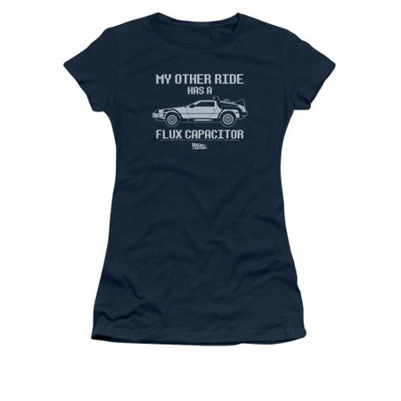 Back To The Future Shirt Juniors Other Ride Navy Tee T-Shirt