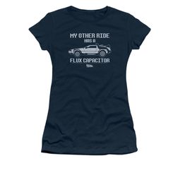 Back To The Future Shirt Juniors Other Ride Navy Tee T-Shirt