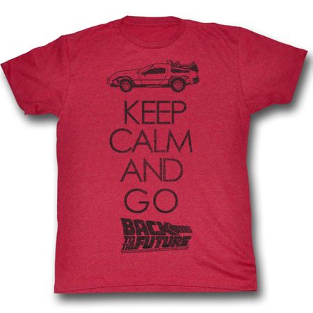 Back To The Future Shirt Keep Calm Adult Red Heather Tee T-Shirt