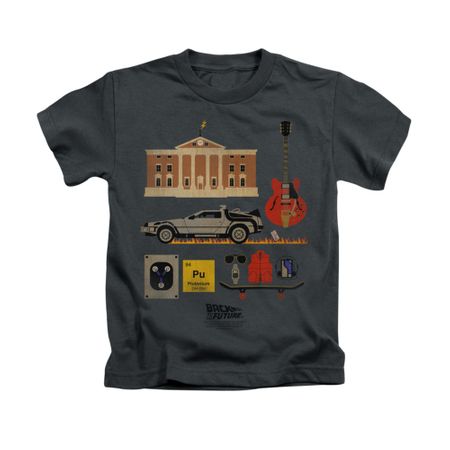 Back To The Future Shirt Kids Items Charcoal Youth Tee T-Shirt