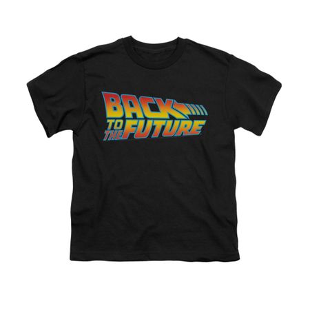 Back To The Future Shirt Kids Logo Black Youth Tee T-Shirt