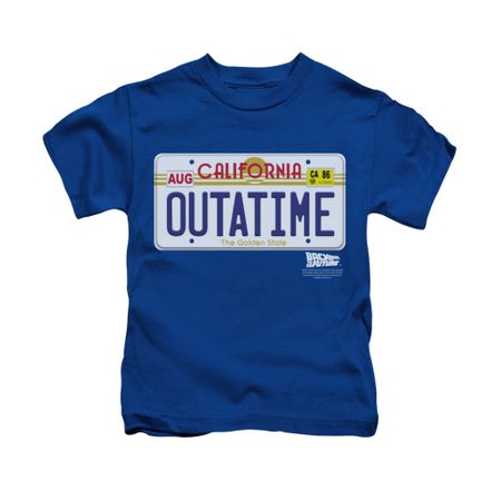Back To The Future Shirt Kids Outatime Royal Blue Youth Tee T-Shirt