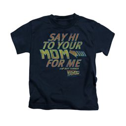 Back To The Future Shirt Kids Say Hi Navy Blue Youth Tee T-Shirt