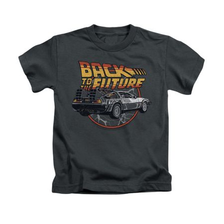Back To The Future Shirt Kids Time Machine Charcoal Youth Tee T-Shirt