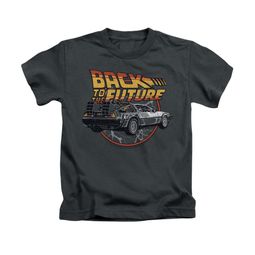 Back To The Future Shirt Kids Time Machine Charcoal Youth Tee T-Shirt