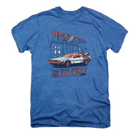 Back To The Future Shirt Lightning Strikes Adult Deep Sea Heather Tee T-Shirt