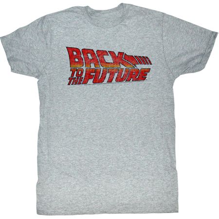 Back To The Future Shirt Movie Logo Adult Grey Heather Tee T-Shirt