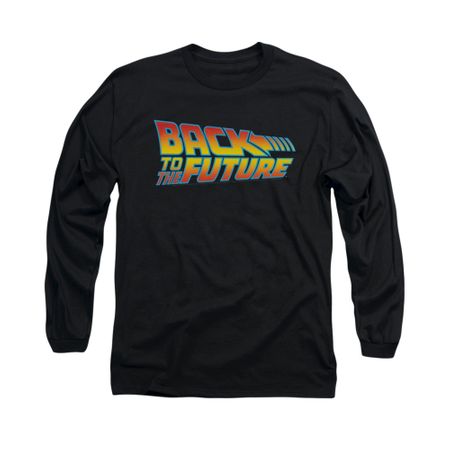 Back To The Future Shirt Logo Long Sleeve Black Tee T-Shirt