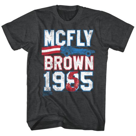 Back To The Future Shirt McFly Brown For Prez Charcoal T-Shirt