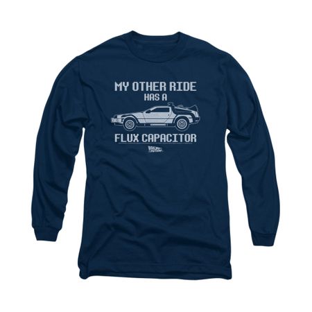 Back To The Future Shirt Other Ride Long Sleeve Navy Tee T-Shirt