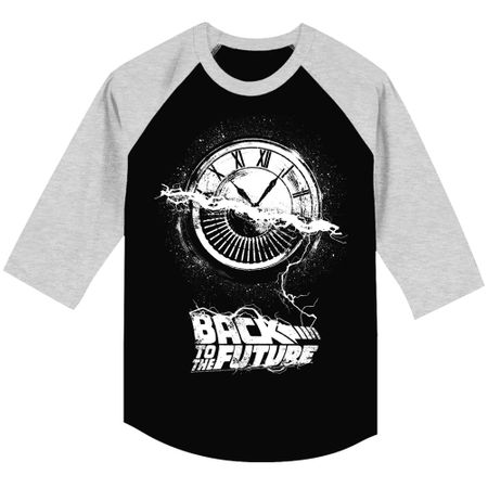 Back To The Future Shirt Raglan Wheel Of Time Black/Grey Shirt