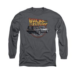 Back To The Future Shirt Time Machine Long Sleeve Charcoal Tee T-Shirt