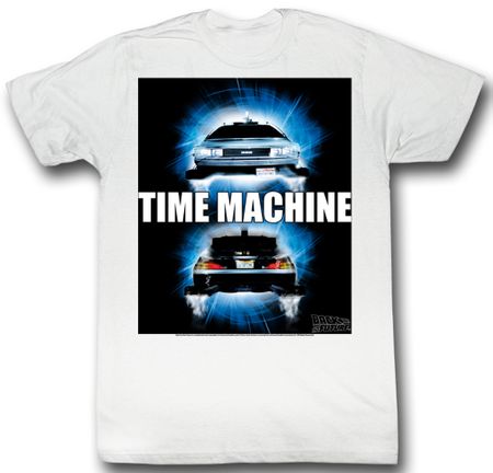 Back To The Future Shirt Time Travel Adult White Tee T-Shirt
