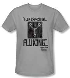 Back To The Future Slim Fit T-shirt Fluxing Adult Silver Tee Shirt