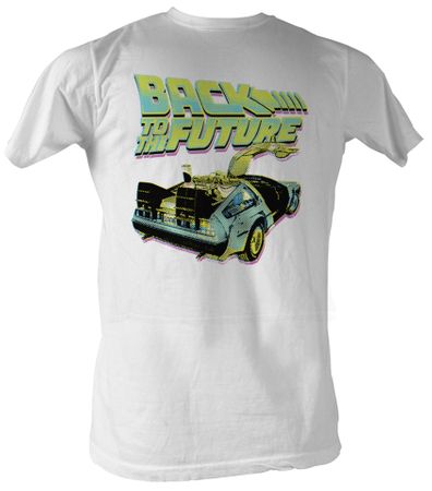 Back To The Future T-Shirt - BTF Neon White Adult Tee Shirt