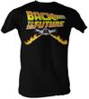 Back To The Future T-Shirt Delorean Fire Tracks Adult Black Tee Shirt