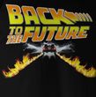 Back To The Future T-Shirt Delorean Fire Tracks Adult Black Tee Shirt