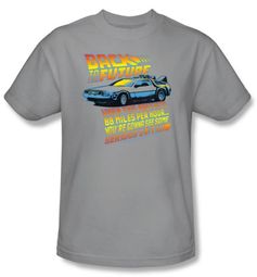 Back To The Future T-shirt Movie 88 Mph Adult Silver Tee Shirt
