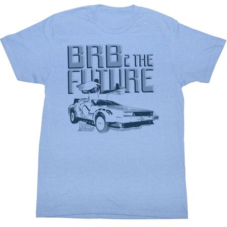 Back To The Future T-shirt Movie BRB2 Adult Blue Shirt Tee