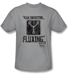Back To The Future T-shirt Movie Fluxing Adult Silver Tee Shirt