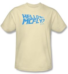 Back To The Future T-shirt Movie Hello Mcfly Adult Cream Tee Shirt