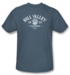 Back To The Future T-shirt Movie Hill Valley 1955 Adult Slate Shirt