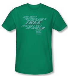 Back To The Future T-shirt Movie Make Like A Tree Adult Green Shirt