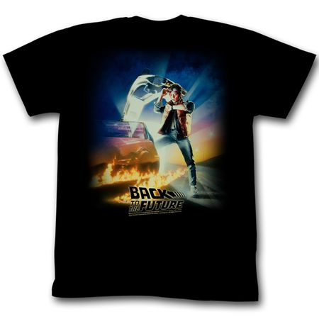 Back To The Future T-shirt Movie Poster Adult Black Tee Shirt