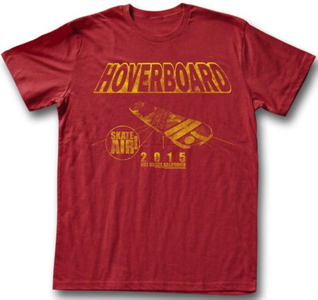 Back To The Future T-Shirt Hoverboard 2015 Red Adult Tee Shirt