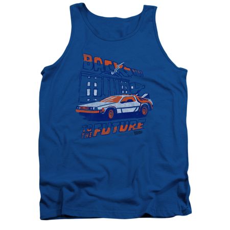 Back To The Future Tank Top Lightning Strikes Royal Blue Tanktop
