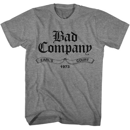 Bad Company Earl's Court 1973 Classic Rock Tee Shirt - Gray