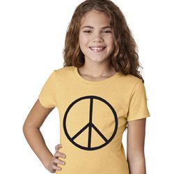 Basic Black Peace Girls Shirt