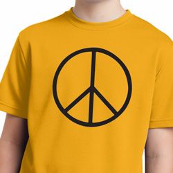 Basic Black Peace Kids Moisture Wicking Shirt